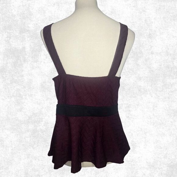 Charlotte Russe Plum Peplum Tank Top XL Mesh Panel Goth Glam - Picture 5 of 7